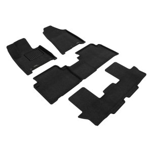 Hyundai Santa Fe Floor Mat Set - Front Rear and Third Row - 3D MAXpider - Elegant Series - Black - `24-`26 Hyundai Santa Fe Floor Mat Set - Front Rear and Third Row - 3D MAXpider - Elegant Series - Black - `24-`26